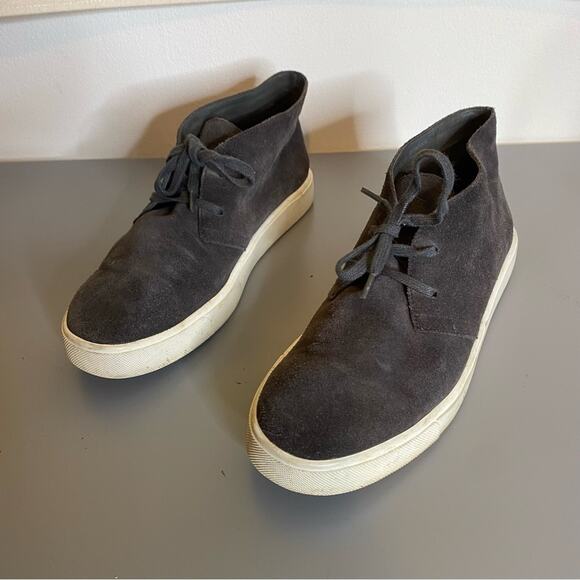 VINCE Dark Gray Suede Lace Up High Top Sneakers Sz 7.5 - Picture 10 of 10